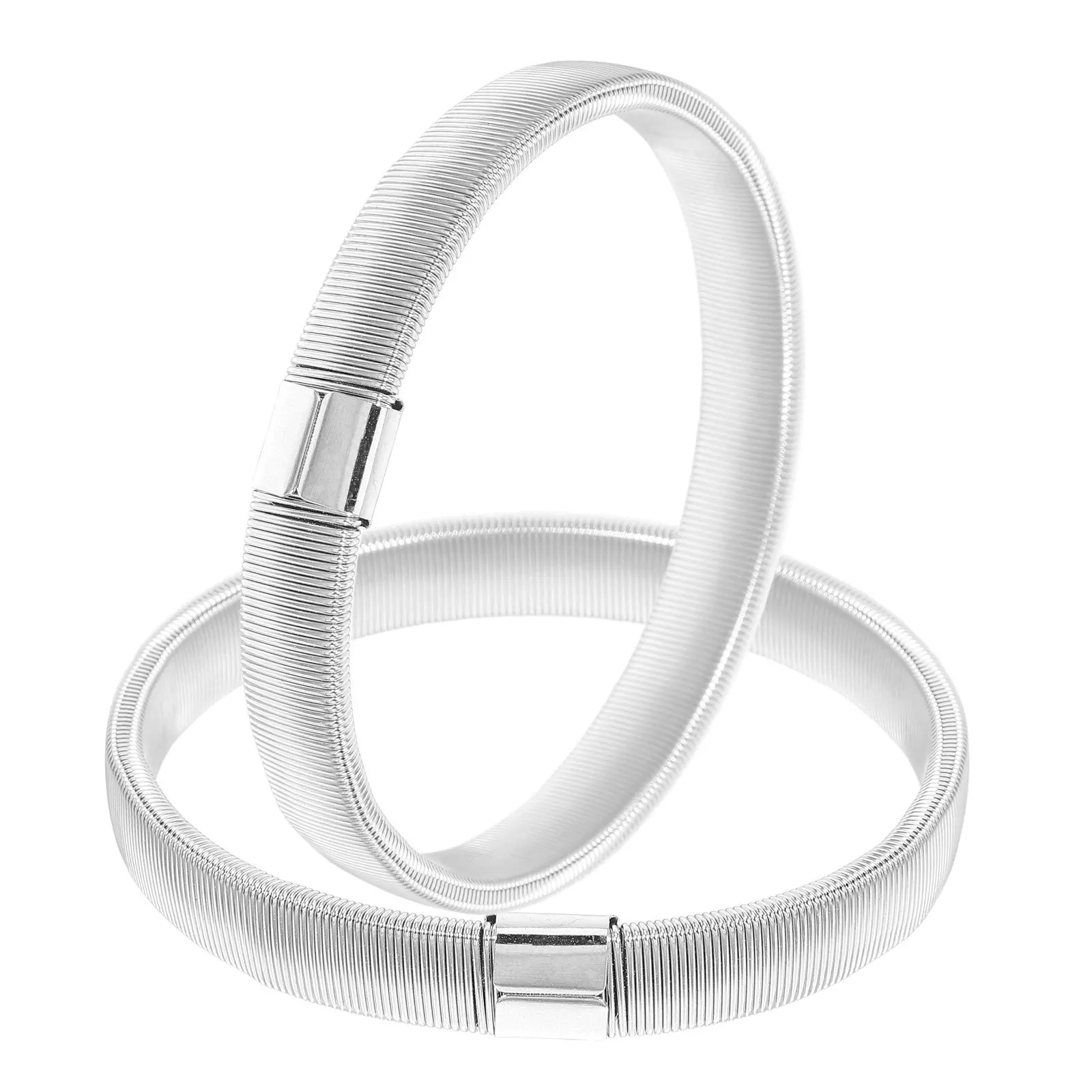 2Pcs Metal Sleeve Garters Elastic Armbands for Men Non-Slip Shirt Holders Bartender Wristbands Restaurant Bar Uniform Accessory