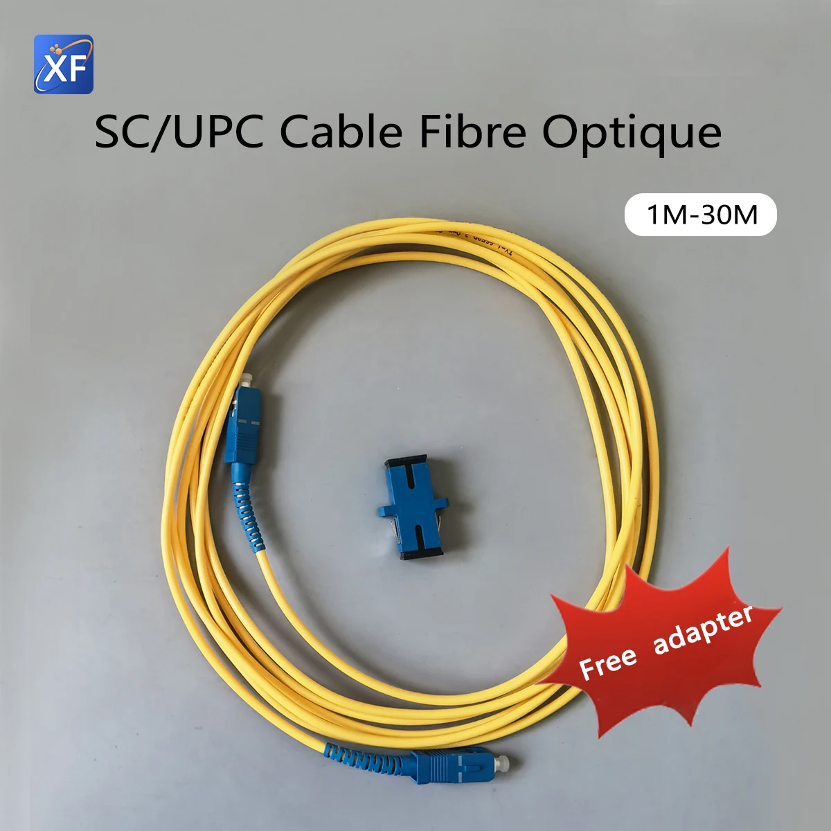 Fiber Optic Cable 1M/2M/3M/5M/10M/15M/20M/30M Single Mode SC/UPC-SC/UPC FTTH Indoor Extension Cord  With Free SC Adapter