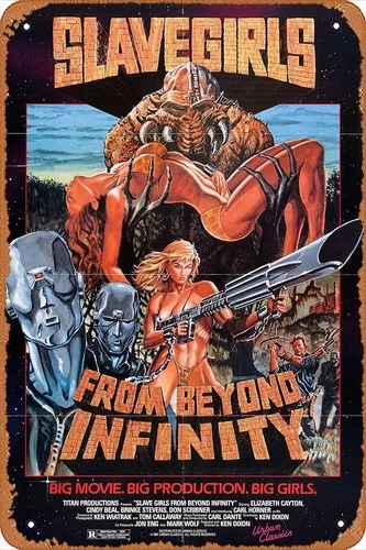Movie Poster Metal Sign Slave Girl from Beyond (1987) Wall Art Tin
