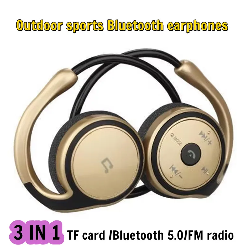 

AX-698 Stereo Bluetooth Earphones with FM Radio 32G TF Card Wireless Outdoor Sports Earphones MP3 Player BT5.0 Foldable Headsets