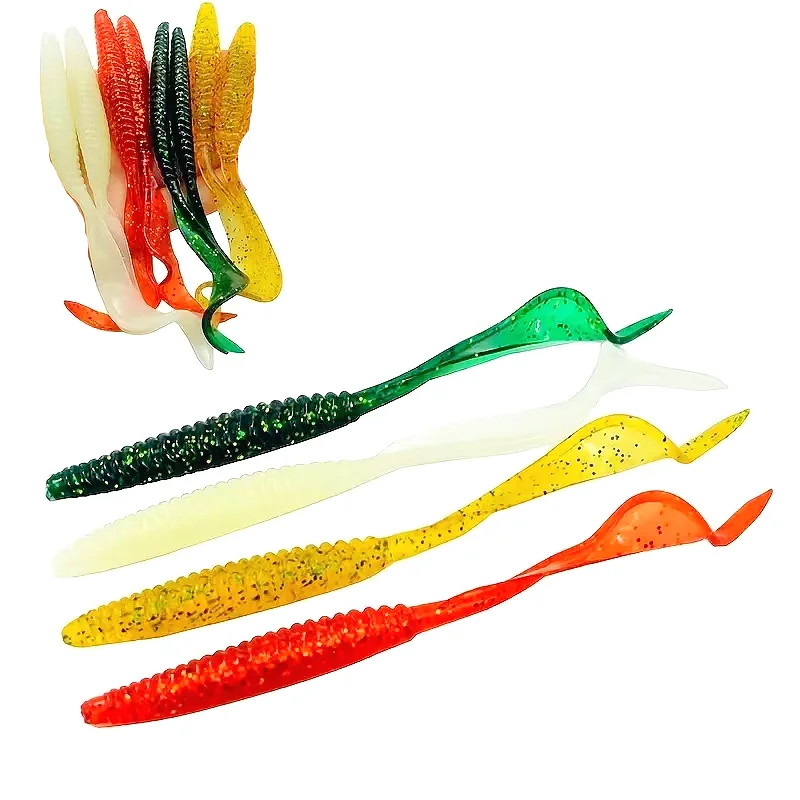 

Soft Bait Shad Silicone Long Tail Curly Maggot Single Tail 20pcs 130mm/6g Carp Bait Artificial Lure Tool Shiner Wobbler