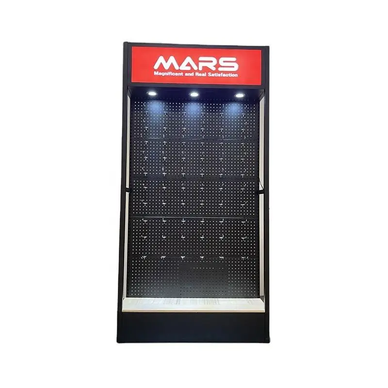 custom.3c digital display racks Wall display cabinet shelf mobile phone accessories display stand iron digital  storage rack