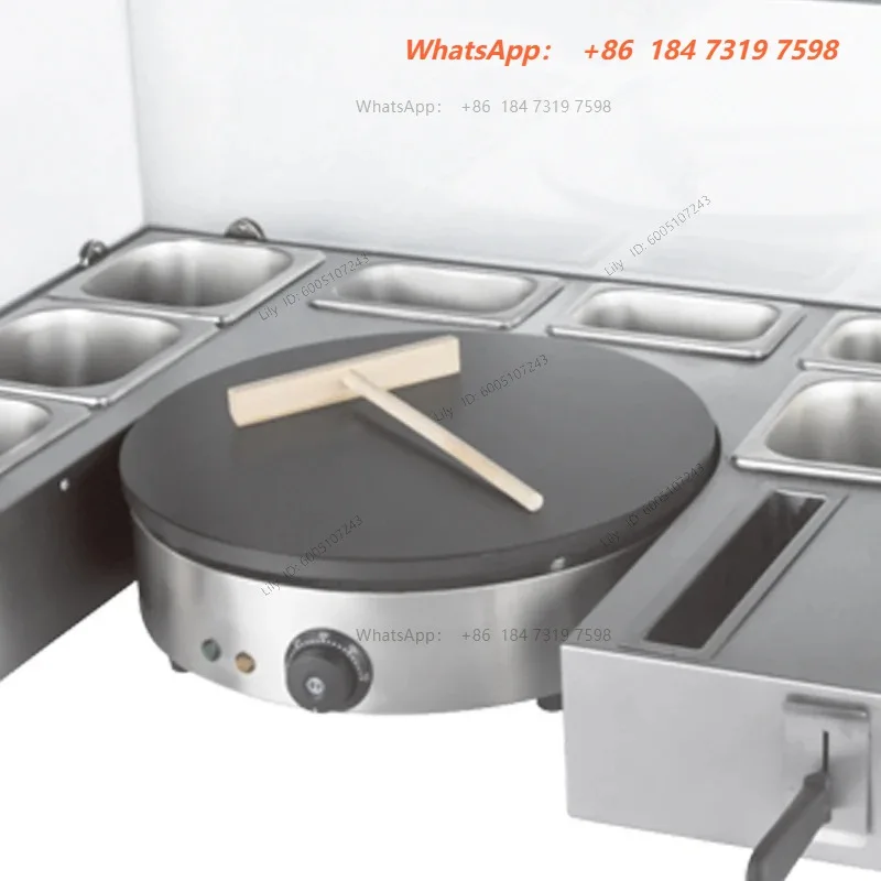 Pancake oven workbench Crepe Maker With Serving Station 1 Plate Non Stick Electric Pancake Making Machine