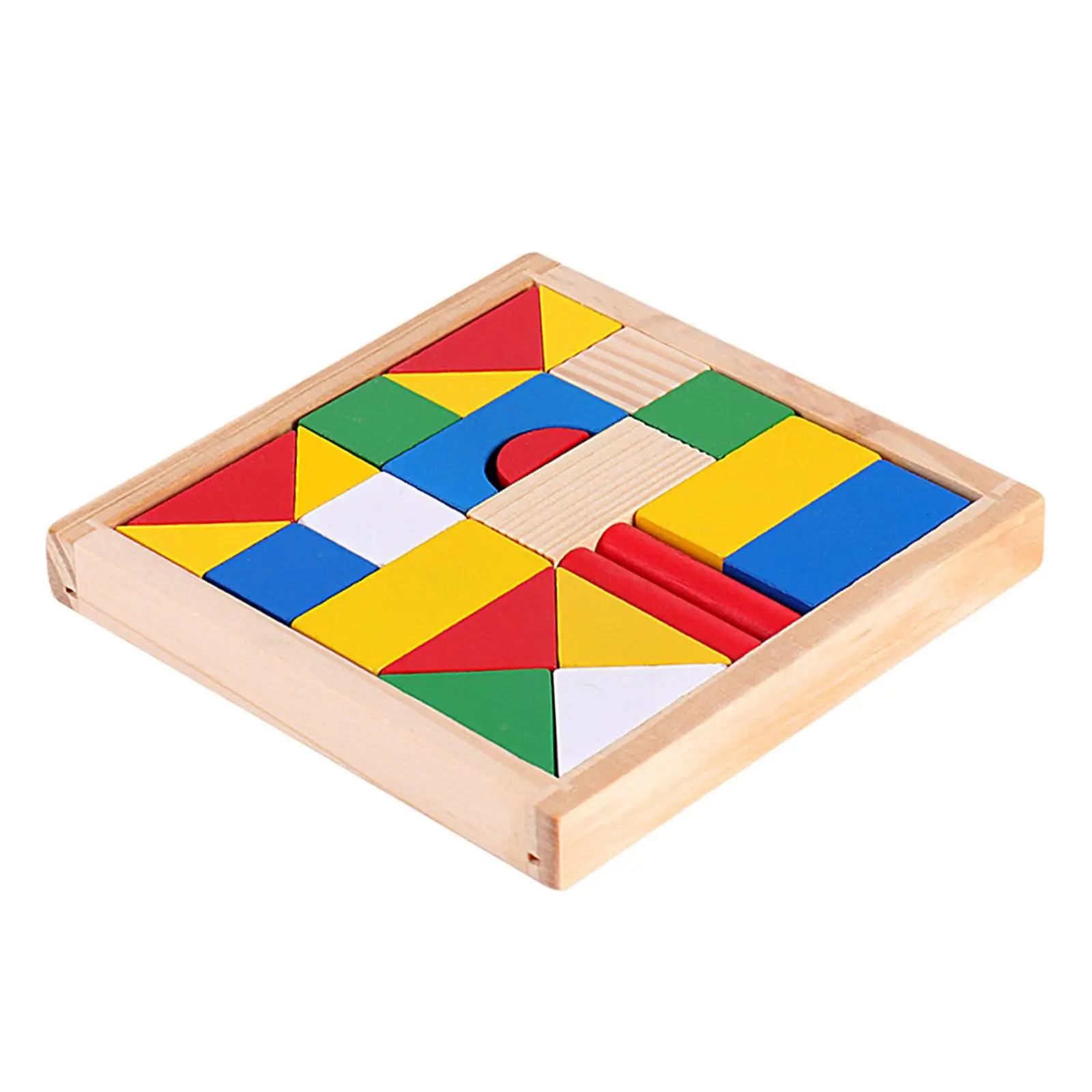 Wooden Building Toy Educational Toys Geometry Wooden Blocks Shape Sorting