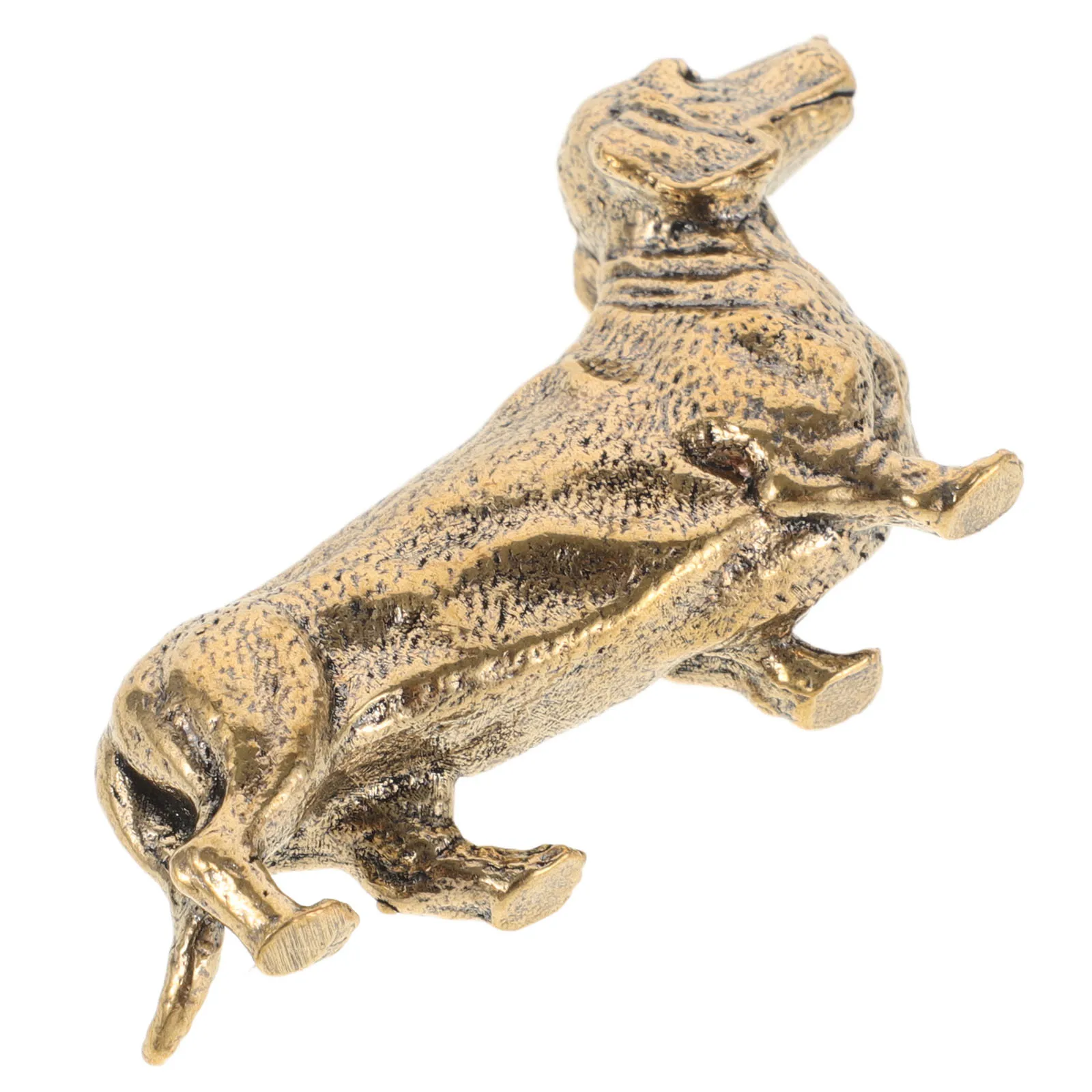 

Brass Dachshund Dog Desktop Decoration Miniature Sturdy Animal Statue Vintage Brass Craft Ornament Indoor Small Dog Statue