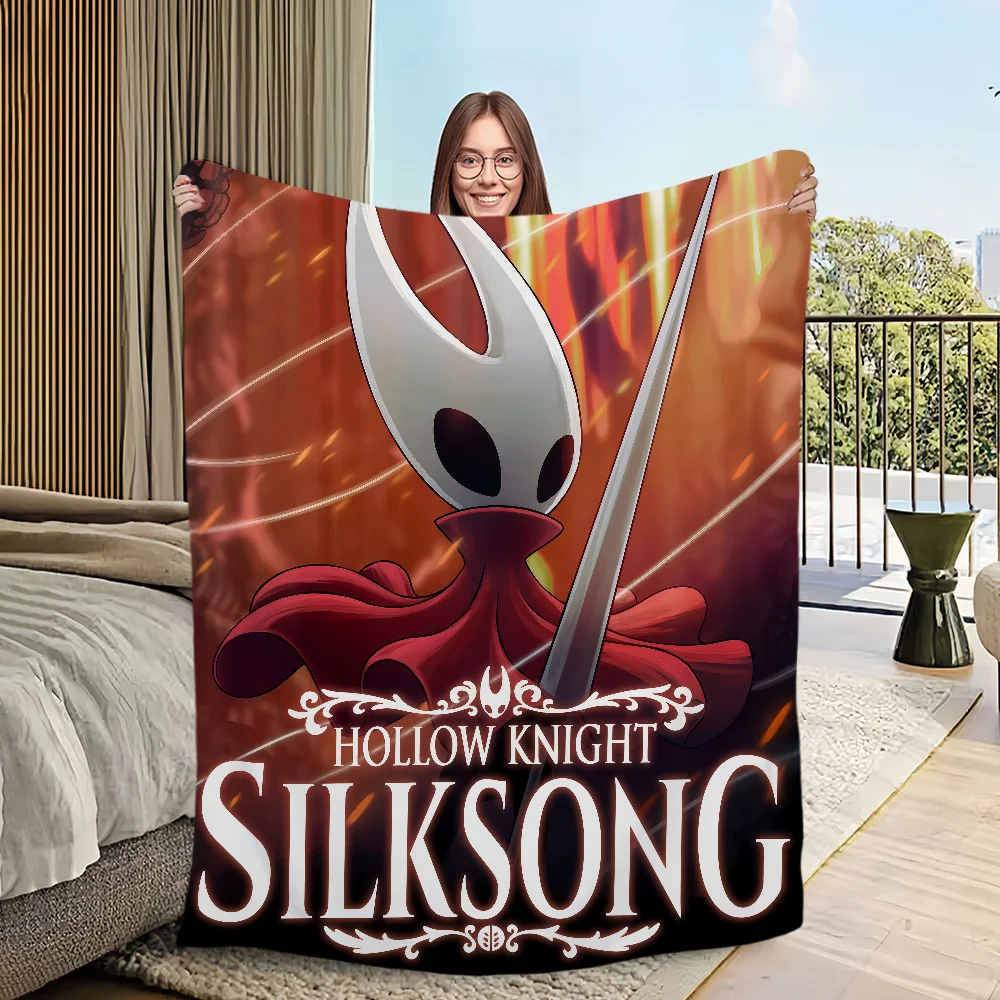 game funny art H-Hollow Knight S-Silksong Flannel warm soft plush blanket sofa living room hogar office bedroom travel gift home