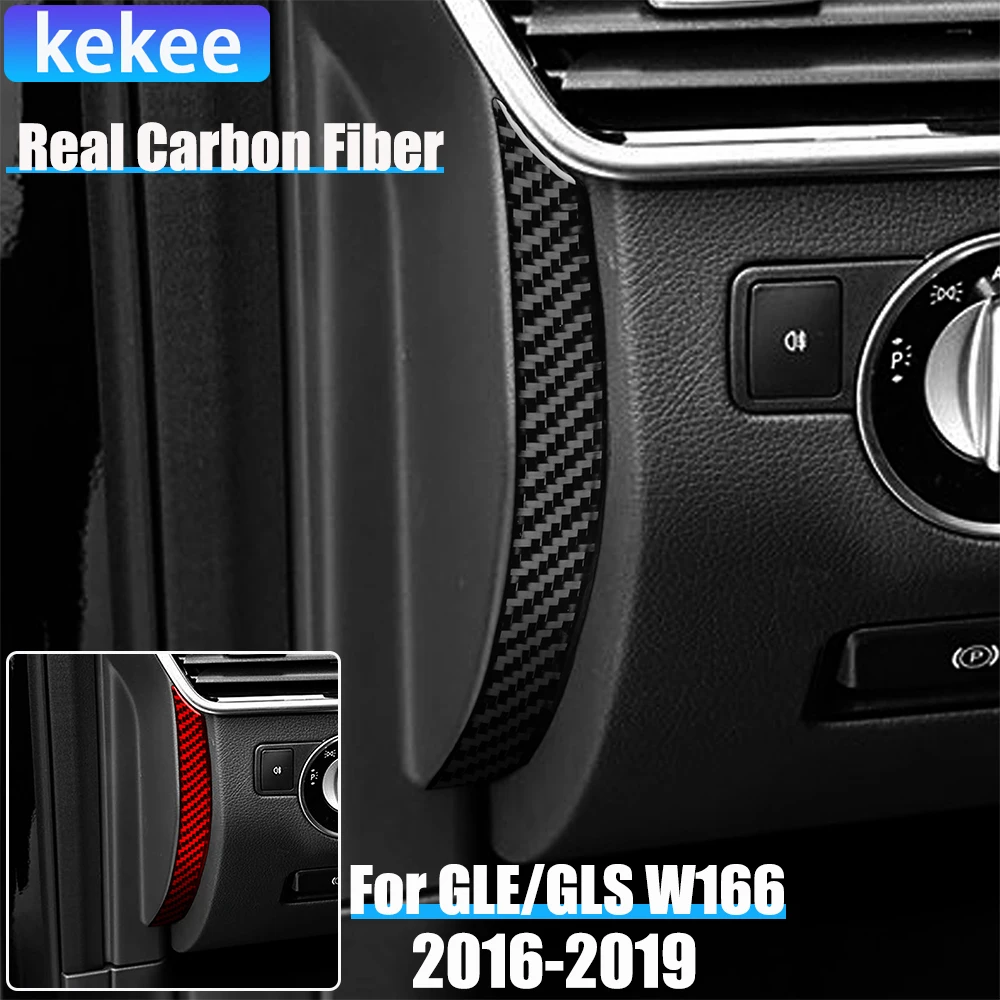 

Real Carbon Fiber Car Accessories Dashboard Strips Trim Cover Soft Sticker For Mercedes-Benz W166 GLE/GLS 2016 2017 2018 2019