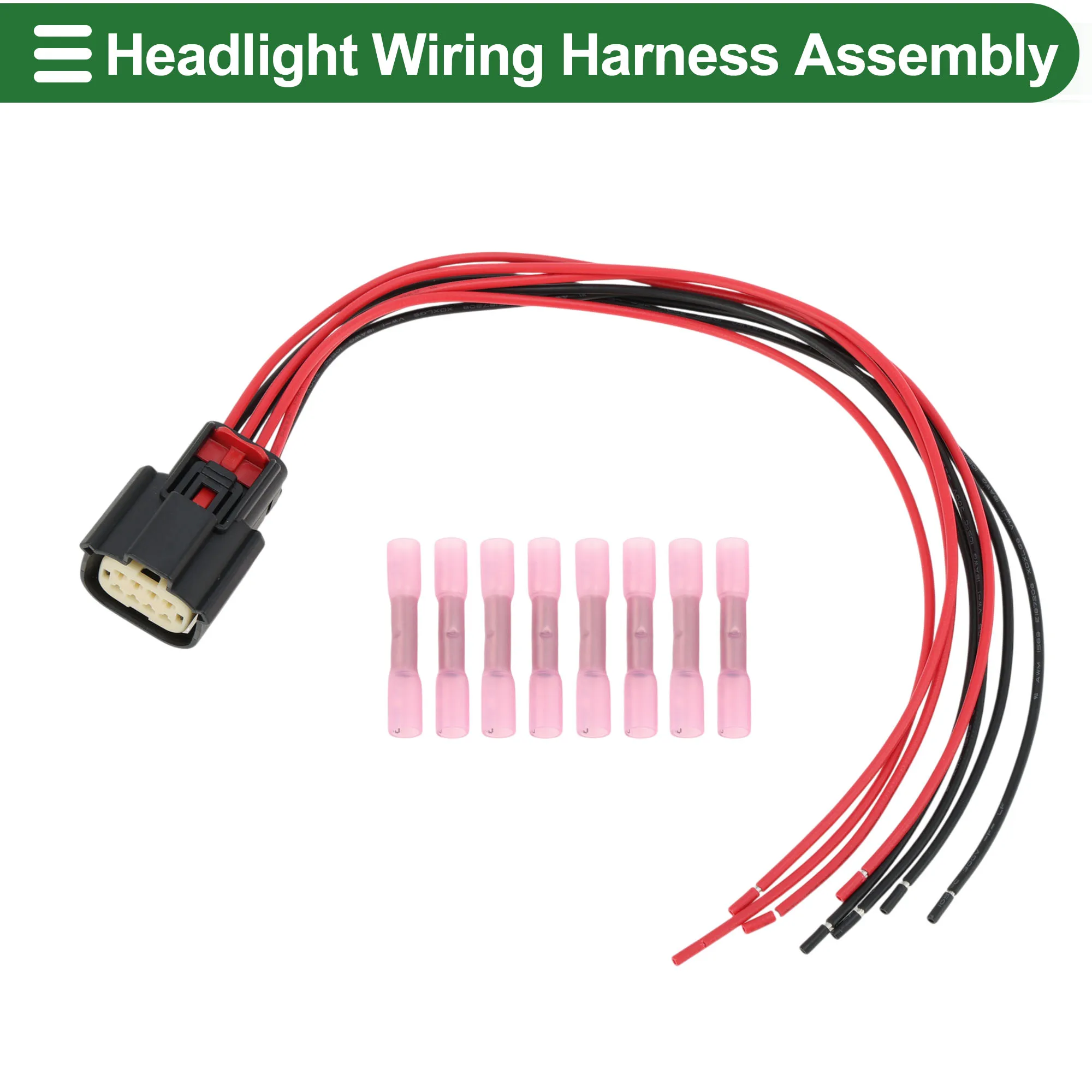 UXCELL Headlight Wiring Harness Assembly for Chevrolet Silverado 1500 Headlights Lamp Wire Harness 8Pcs Terminals 30cm 1 Set