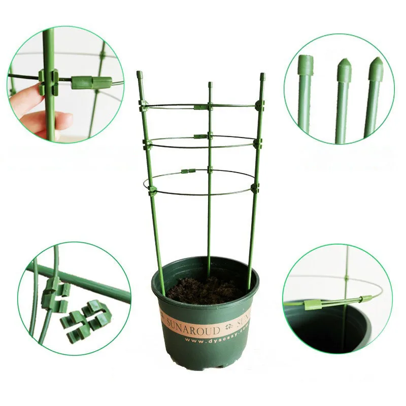 45cm garden plant Bracket holder flower Climbing Vine Rack Potted Support Frame Coated Steel Vegetables greenhouse Trellis a1