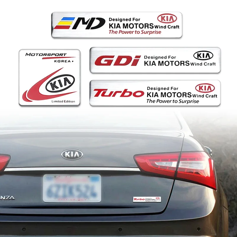 Aluminum Car Emblem Sticker Auto Body Trunk Decoration Accessories For KIA Ceed Sportage Rio Optima Proceed Cerato Venga Forte