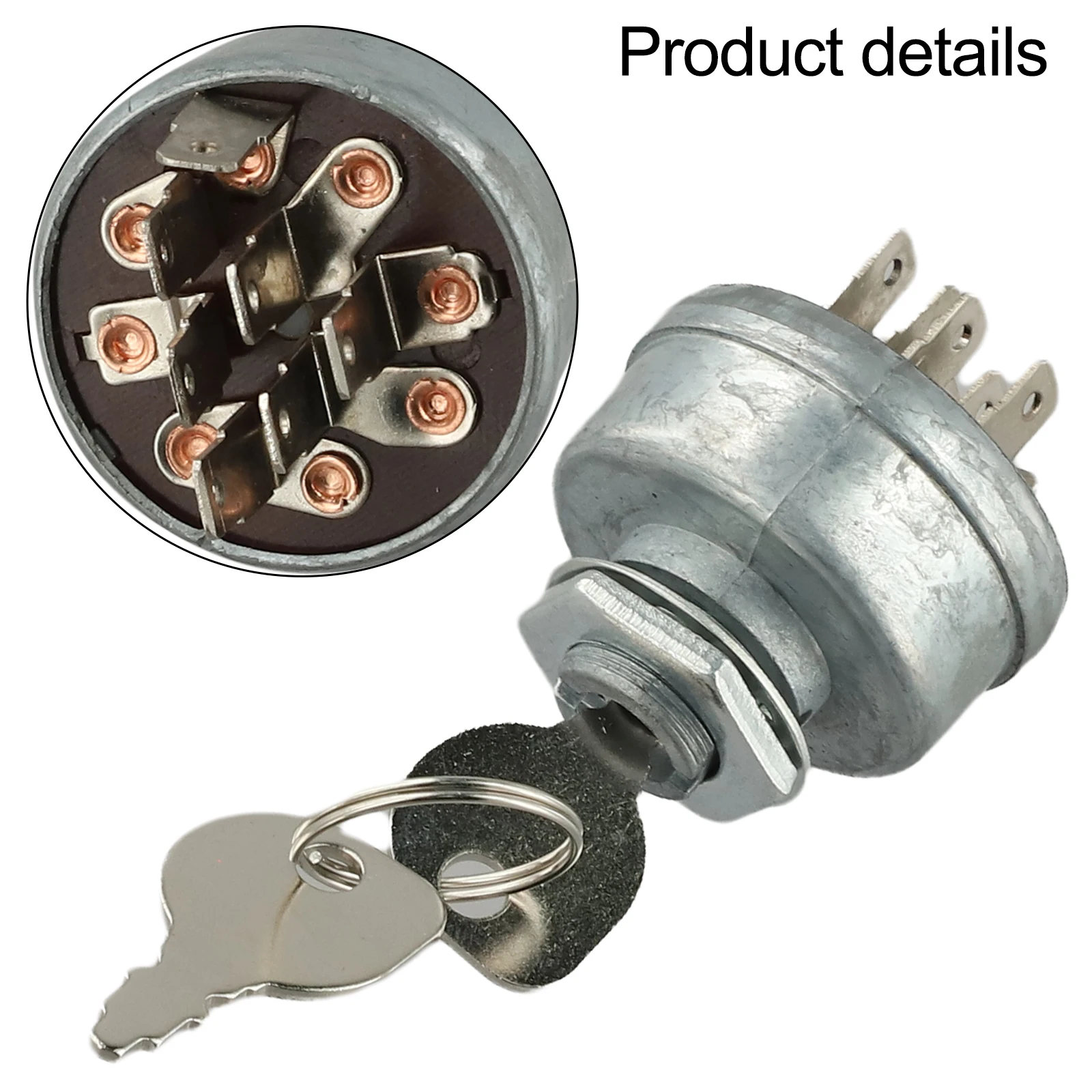 Ignition Starter Switch 4 Position 7 Terminal With 2 Keys Replacement For 725-1717 925-1717 Riding Lawn Mower Tractor Parts