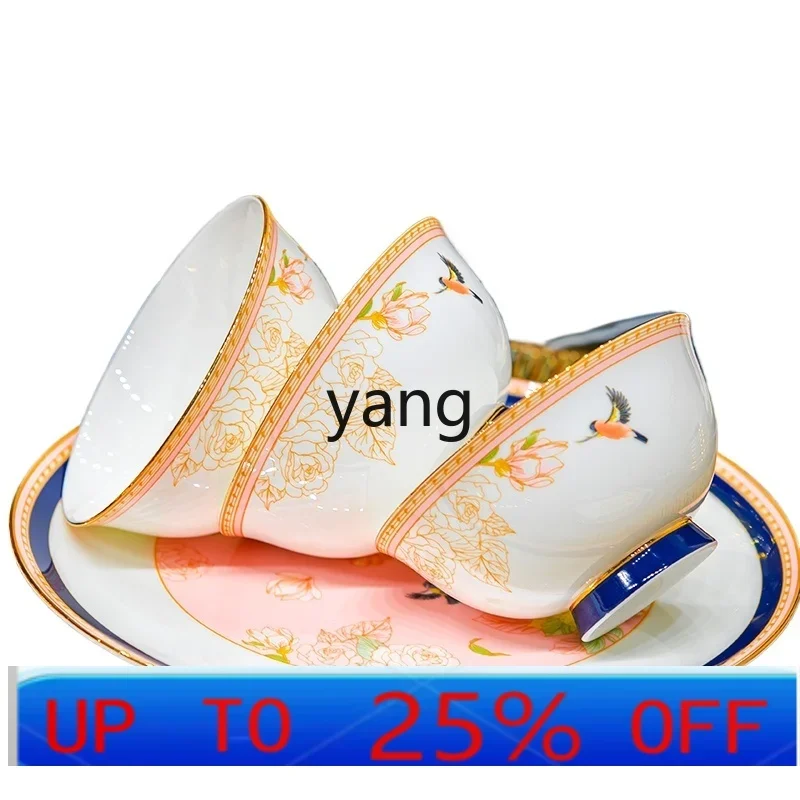 Lhh high-value high-end bone china ceramic tableware set housewarming new home dishes