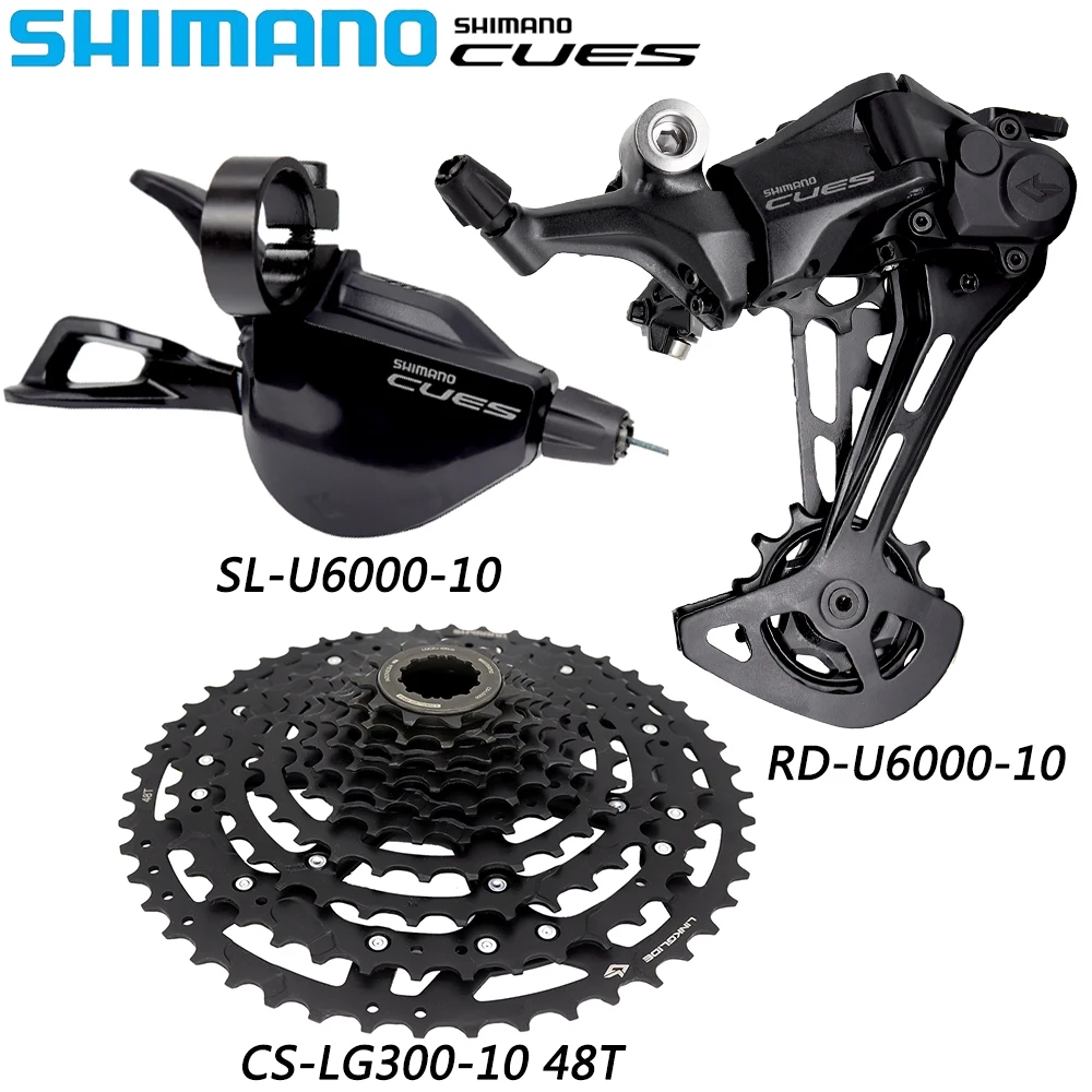 

SHIMANO CUES U6000 10 Speed Derailleur Groupset for MTB Bike RD-U6000 LG300 LG400 48T/43T Cassette Original Bicycle Parts