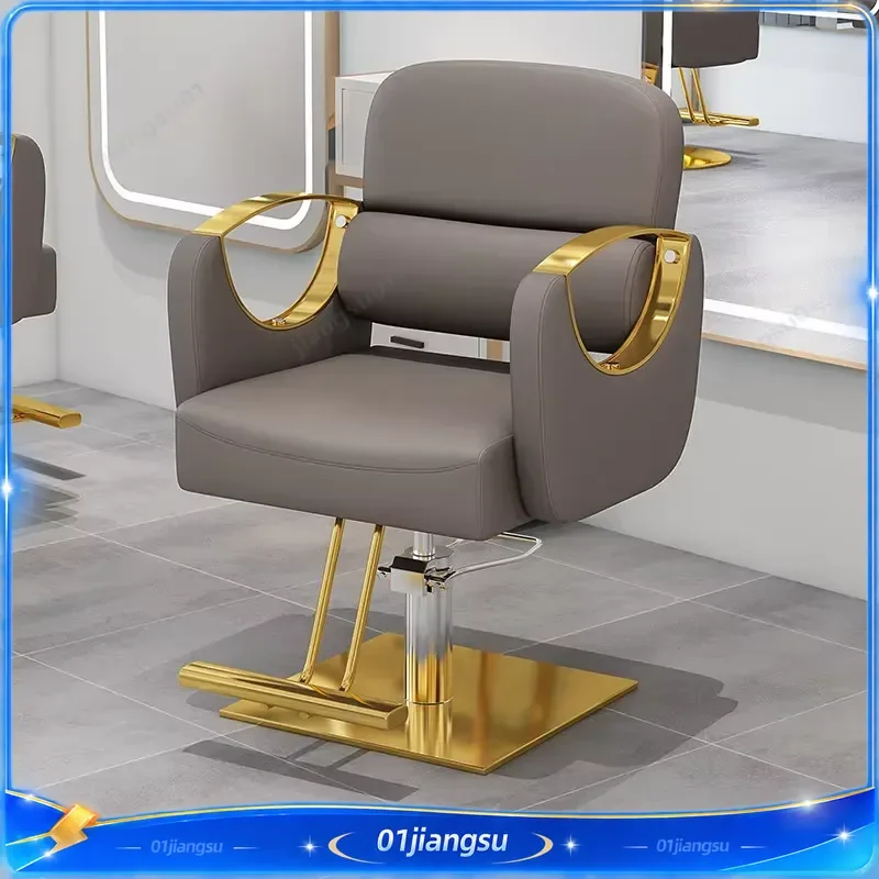 Modern Professional Barber Chair with Footrest Luxury Salon Furniture Comfortable Minimalist Hairdressing Chaise for Beauty
