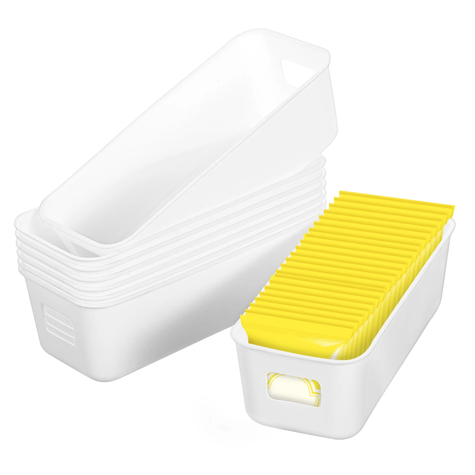 

Narrow Storage Basket Lingerie Organizer Kitchen Long Bin Handles Organizing Bins