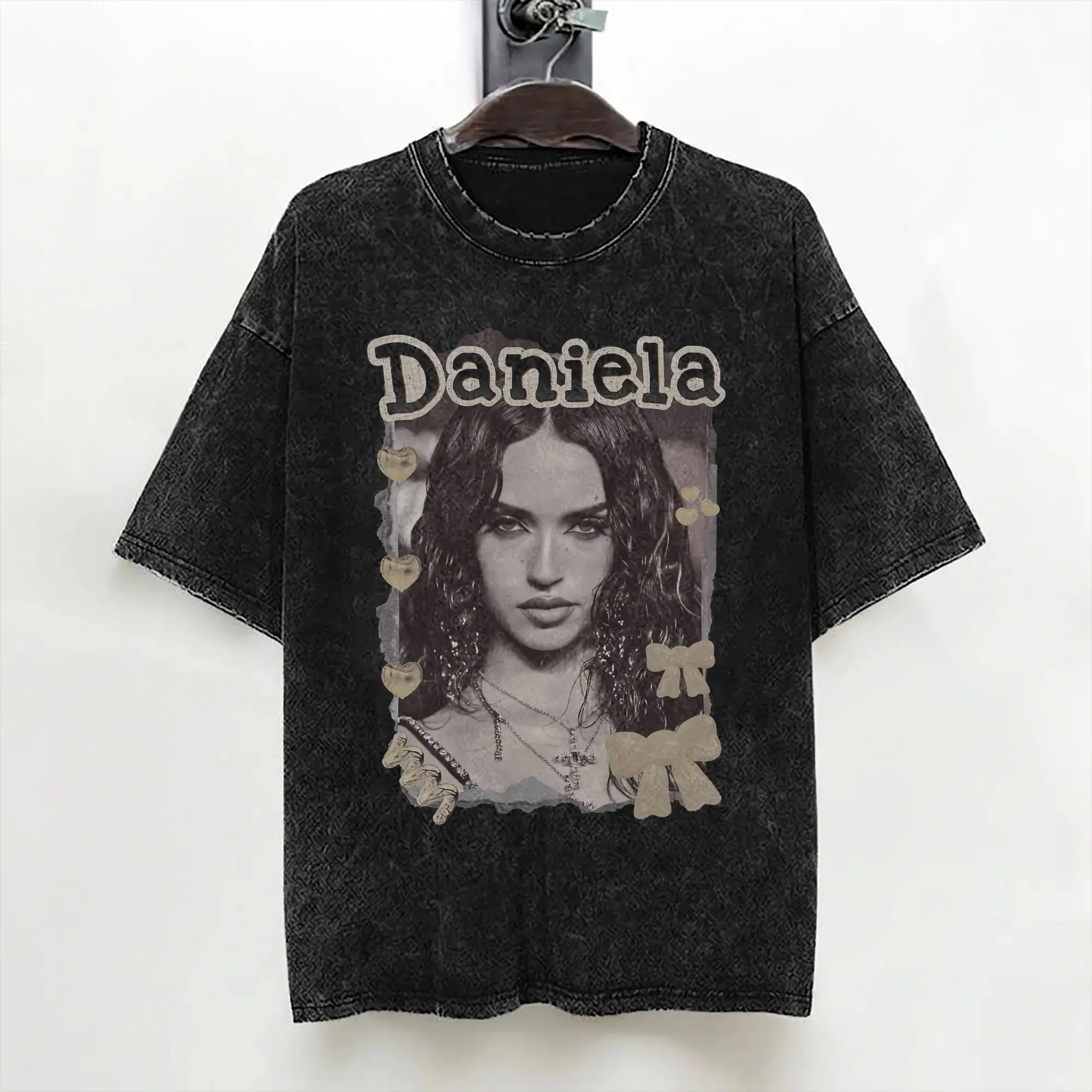 Daniela Katseyes Kpop Girl Group T Shirt Washed Cotton High Street T-Shirt  Fashion for Men Women Streetwear Summer Tees