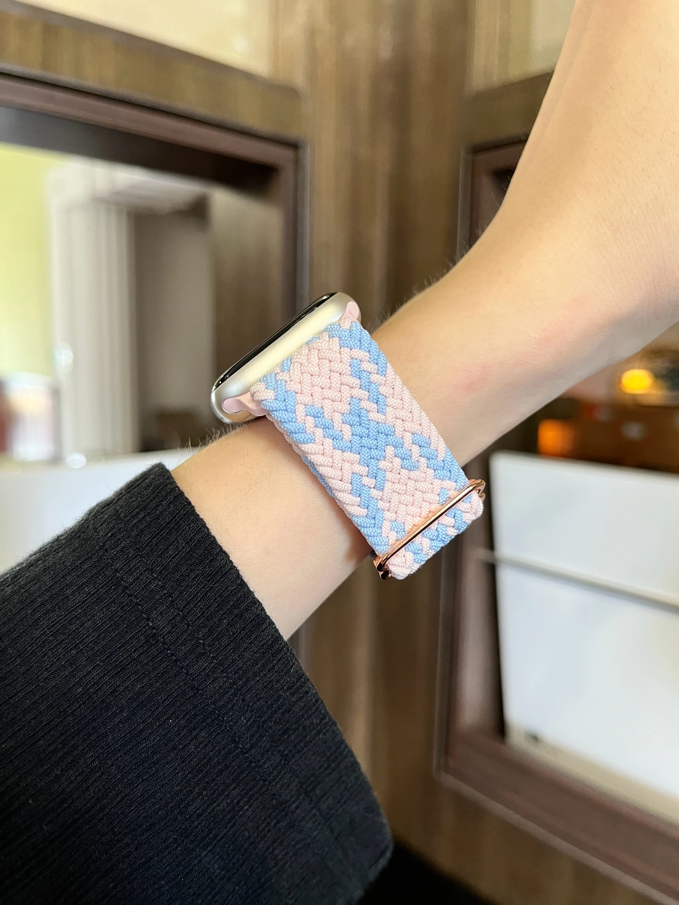 Elastic force Correa For Apple Watch band nylon women Ultra 10/9/8/7/6/5/4/3/2 SE 38mm 40mm 41mm 42mm 44mm 45mm 46mm 49mm Strap