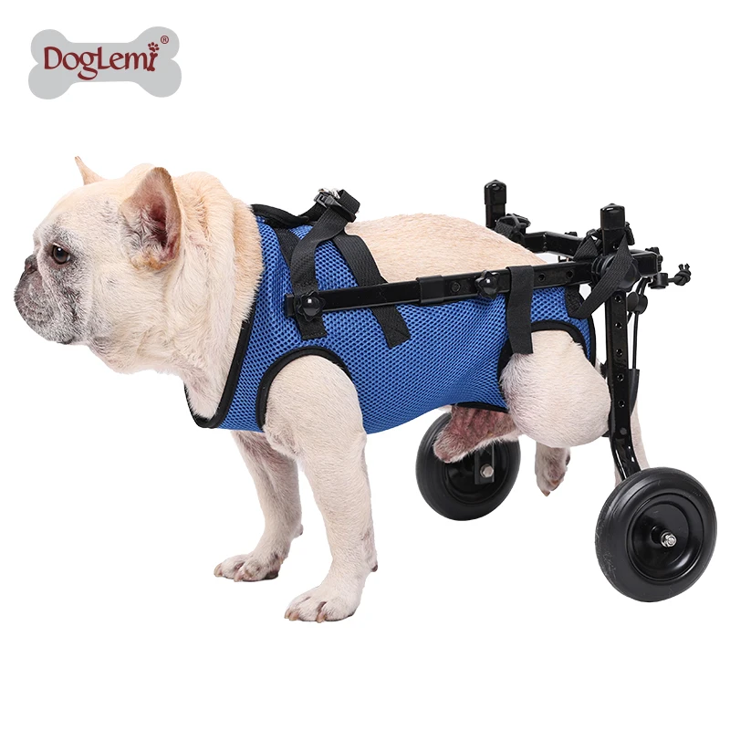 Pet Products Manufacturer Light Weight Easy Assemble Adjustable Pet Dog Wheelchair For Disabled Hind Black Legs Walking