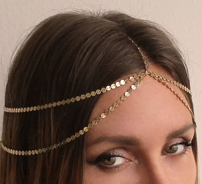 Kinitial A headdress chain, a hair accessory chain, a Bohemian princess headdress, as a gift to the woman you like