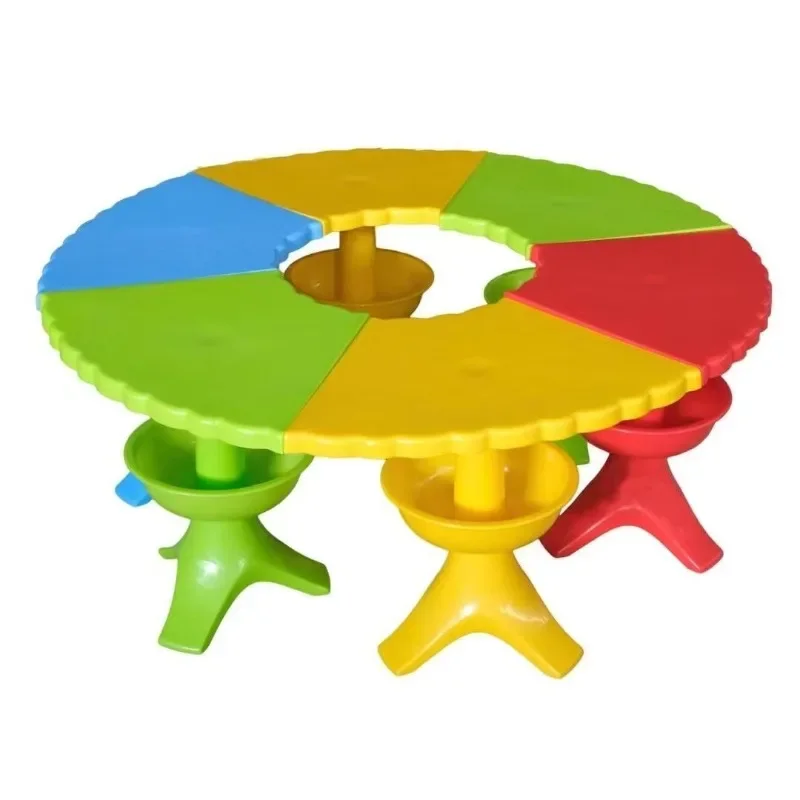 Baby table color kindergarten children's plastic combination activity table multi-person table