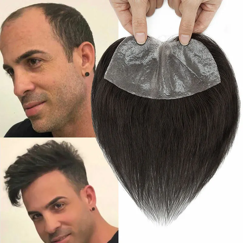 

100% человеческие волосы, парик из искусственной кожи для фронтального покрытия, размер 3x17, 2x16, предварительно выщипанная линия роста волос с детскими волосами # 1B Цвет