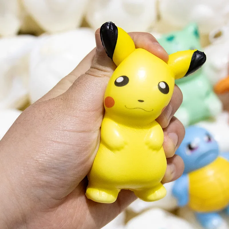 Kawaii Pokemon Squeezy Toy Pikachu Jigglypuff Charmander Squirtle Anti Stress Adult Toys Silicone Pinch TPR Soft Decompression