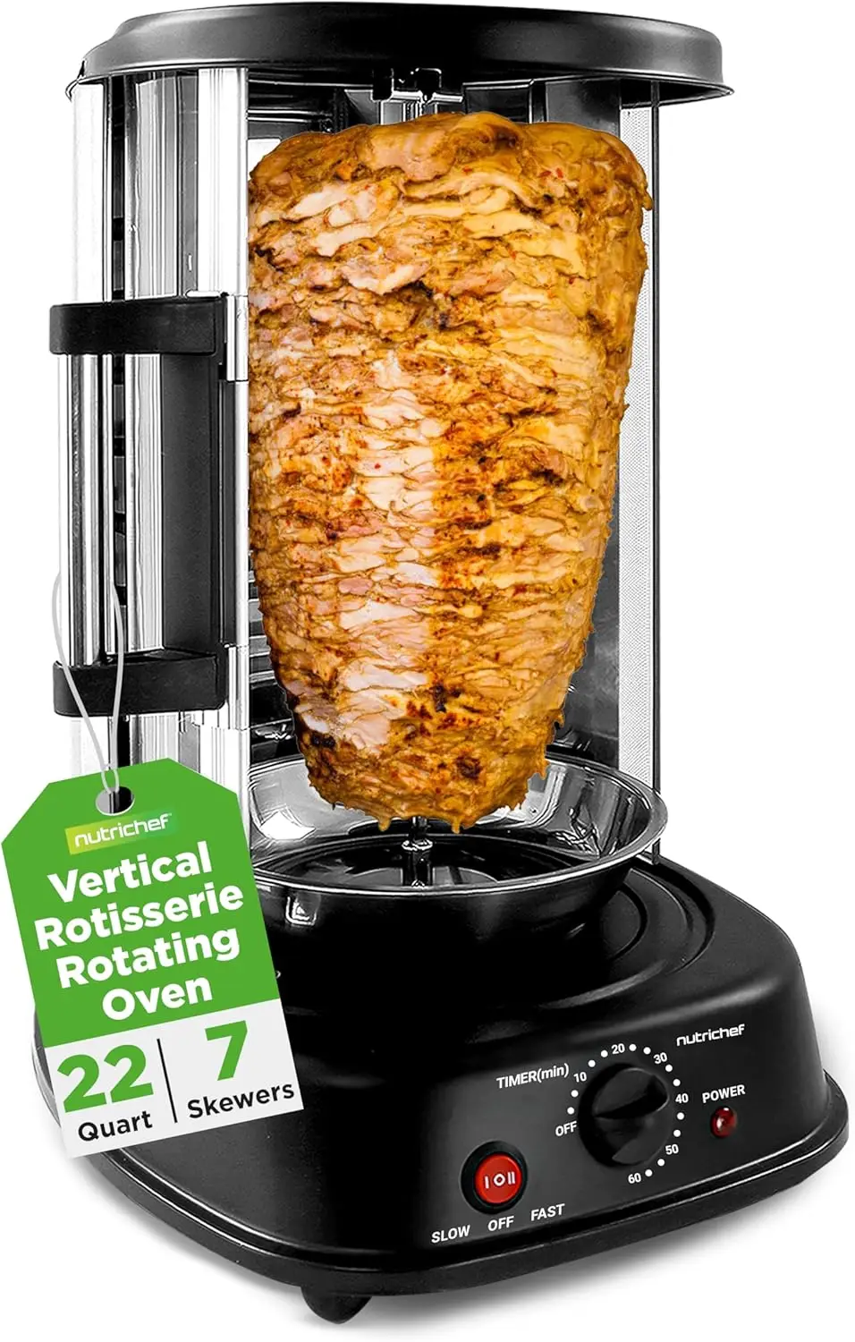 Rotating Vertical Shawarma Oven, Rotisserie and Kebab Machine, Stainless Steel, Stain-Resistant, Energy-Efficient, with Heat-Res