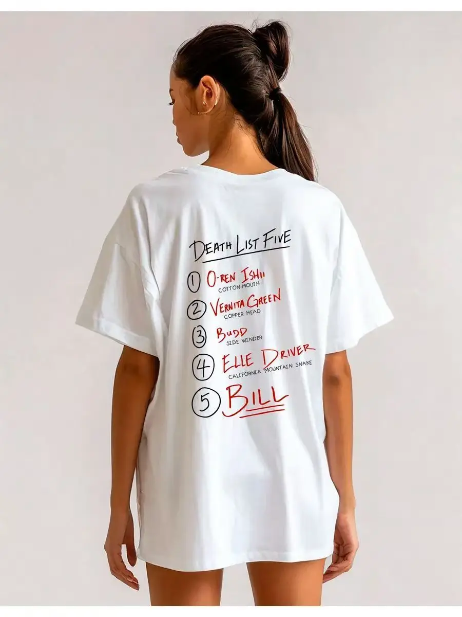 Hand Drawn Letters Printed Simple Design American Fashion Oversized Tshirt Women's Casual Tops Tees Short Sleeve Summer Tshirt