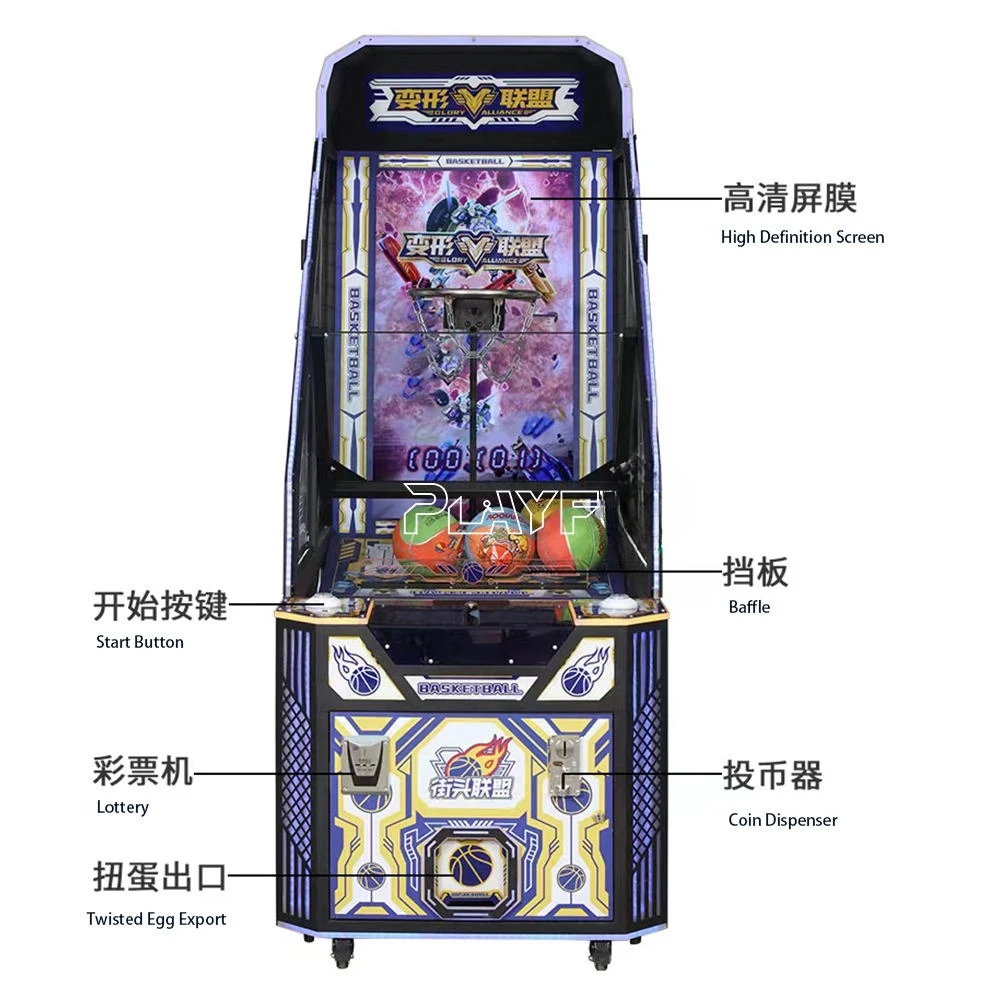 Indoor Ball Shooting Sports Games Party Coin Operated Foldable Basketball Arcade Game Machine Excluding Freight