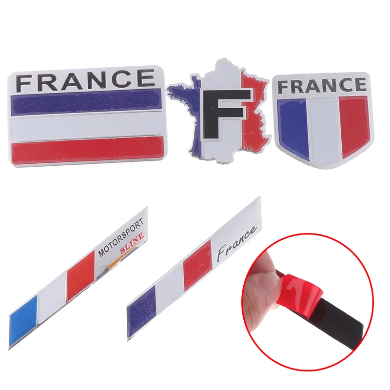 Aluminium Alloy Car Bike Motorcycle 3D France Flag National Emblem Badge Sticker Decal For Peugeot Citroen Renault Car Styling