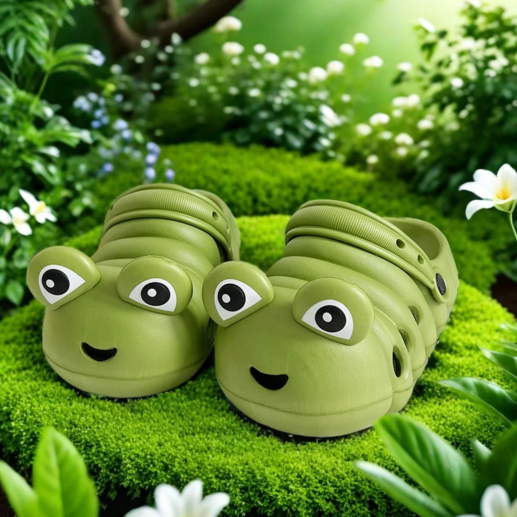 

Cute Caterpillar Cartoon Sandals Summer Hole Shoes Confortable Soft Sole Anti-Slip Indoor Slides Cave Garden Clogs Slippers