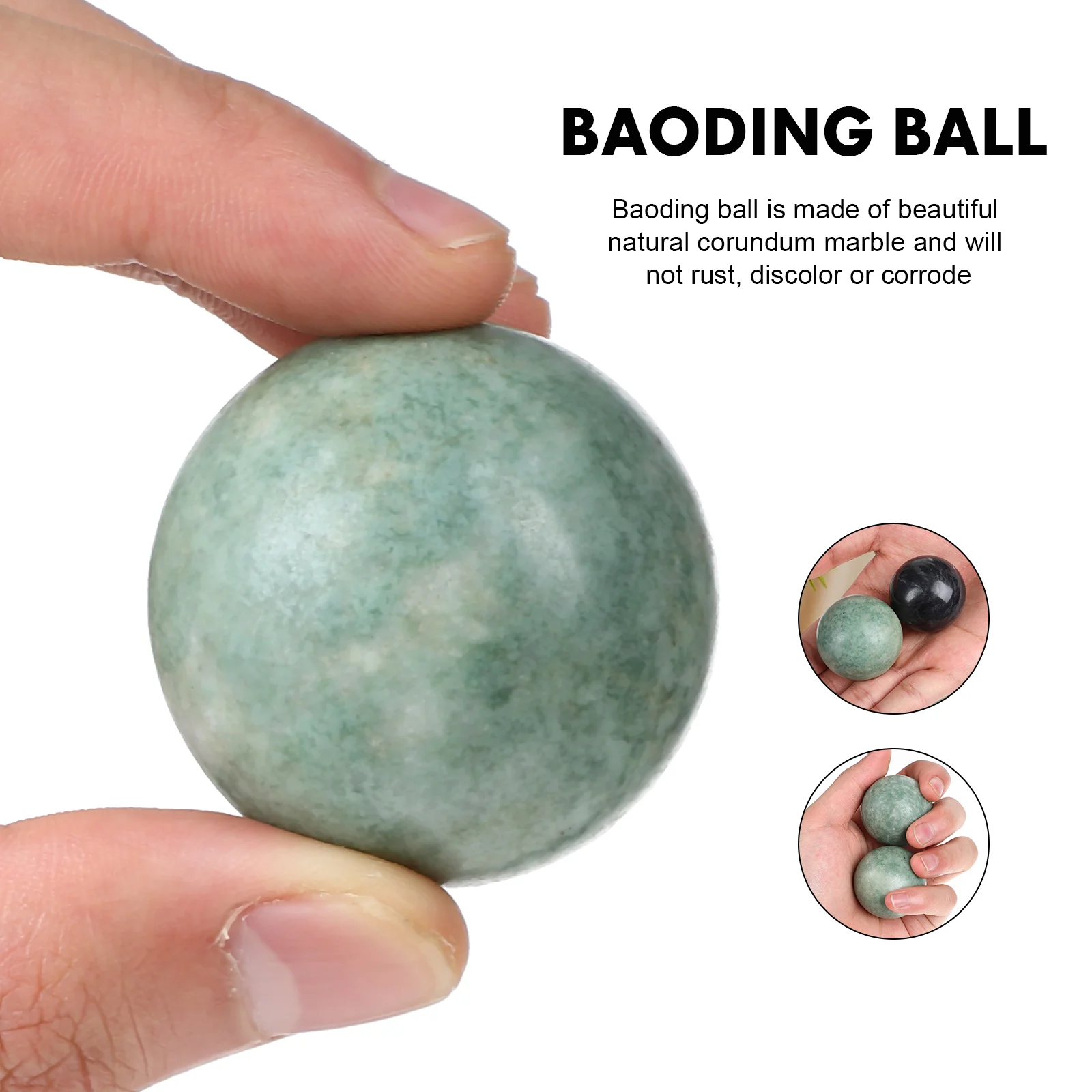 Gleavi Back Massage 2 Sets Marble Baoding Balls Chinese Health Stress Relieve Hand Exercise Hand Massage Hand Balls Mini Usable