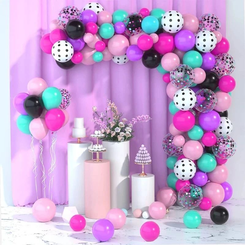 167Pcs A set of Lol surprise themed multi-color balloon wreath set, birthday wedding party baby shower decoration