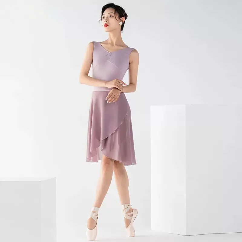 Women Ballet Skirt Adult Girls Chiffon Up irregular Wrap Ballet Dress Tulle Skirt Ballerina Dance Wear Training Dress