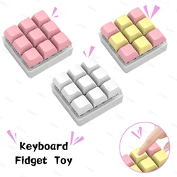 Keyboard Key Fidget Toy Colorful Keychain Keycap Stress Relief Toy For Children Adults Gifts Finger Button Anti-stress Toys