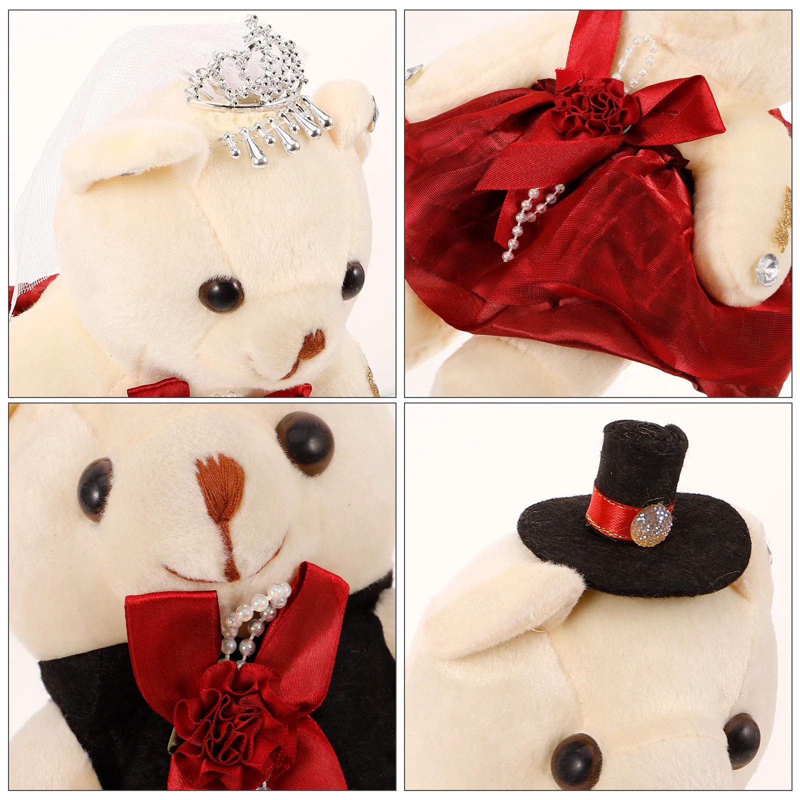 1 par de decoraciones de ramo de oso de dos colores, suministros para fiesta de San Valentín, adornos para decoración de aniversario de compromiso de boda