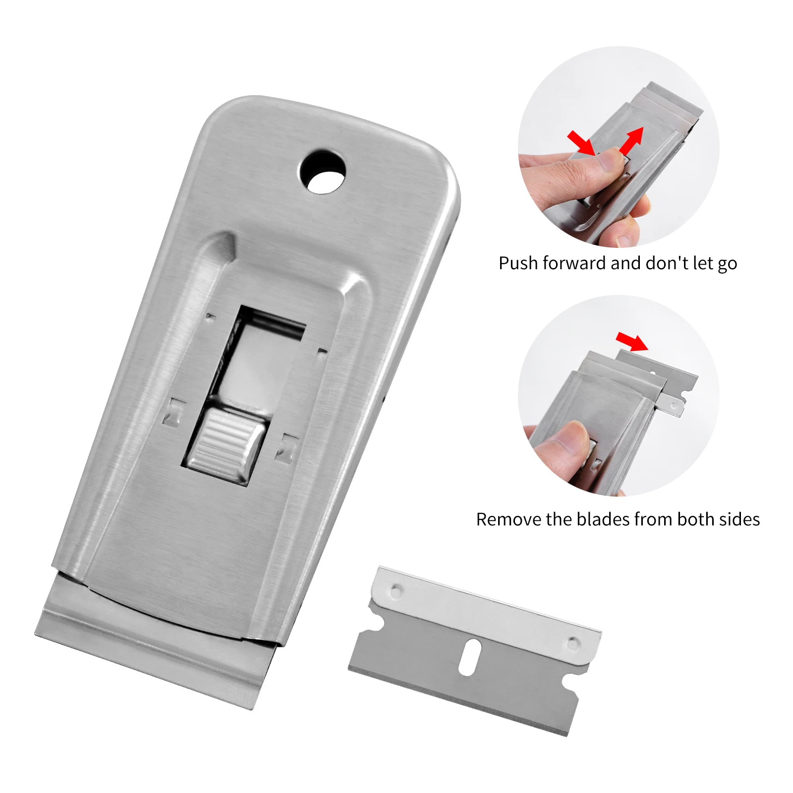 Razor Blade Scraper Stainless Steel Retractable Single Edge Tool for Car Window Tint Film Vinyl Wrap Installation Decal Removal