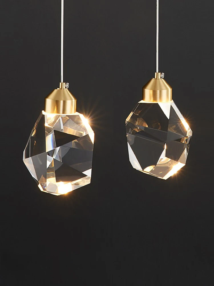 Light Luxury K9 Crystal Small Dhandelier Modern And Minimalist Restaurant Light Bar Counter Bedroom Bedside Long Line Light