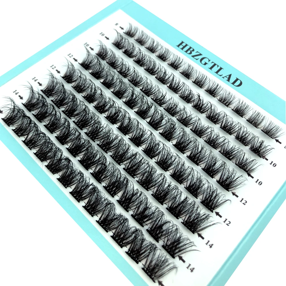 HBZGTLAD New Wholesale Soft Ribbon Segmented False Bundles Eyelashes DIY Individual Clusters Lash Extensions Faux 3D Mink Lashes