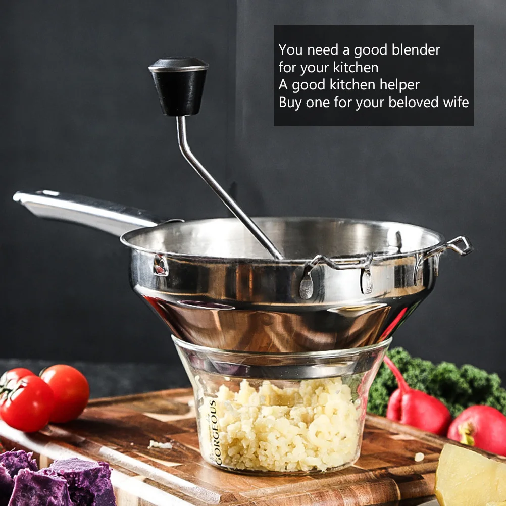 

1pc Stainless Steel Food Blender For Kitchen Cooking Tools Vegetable Stirrer Fruit Grinder Mixer Grater Home Use Silver