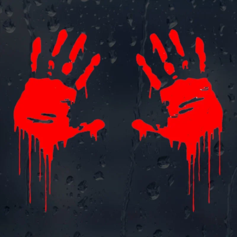 1Set Durable Zombie Bloody Hands PVC Laser Decals Multi Color Universal Auto Motorcycle Window Exterior Ornament Stickers