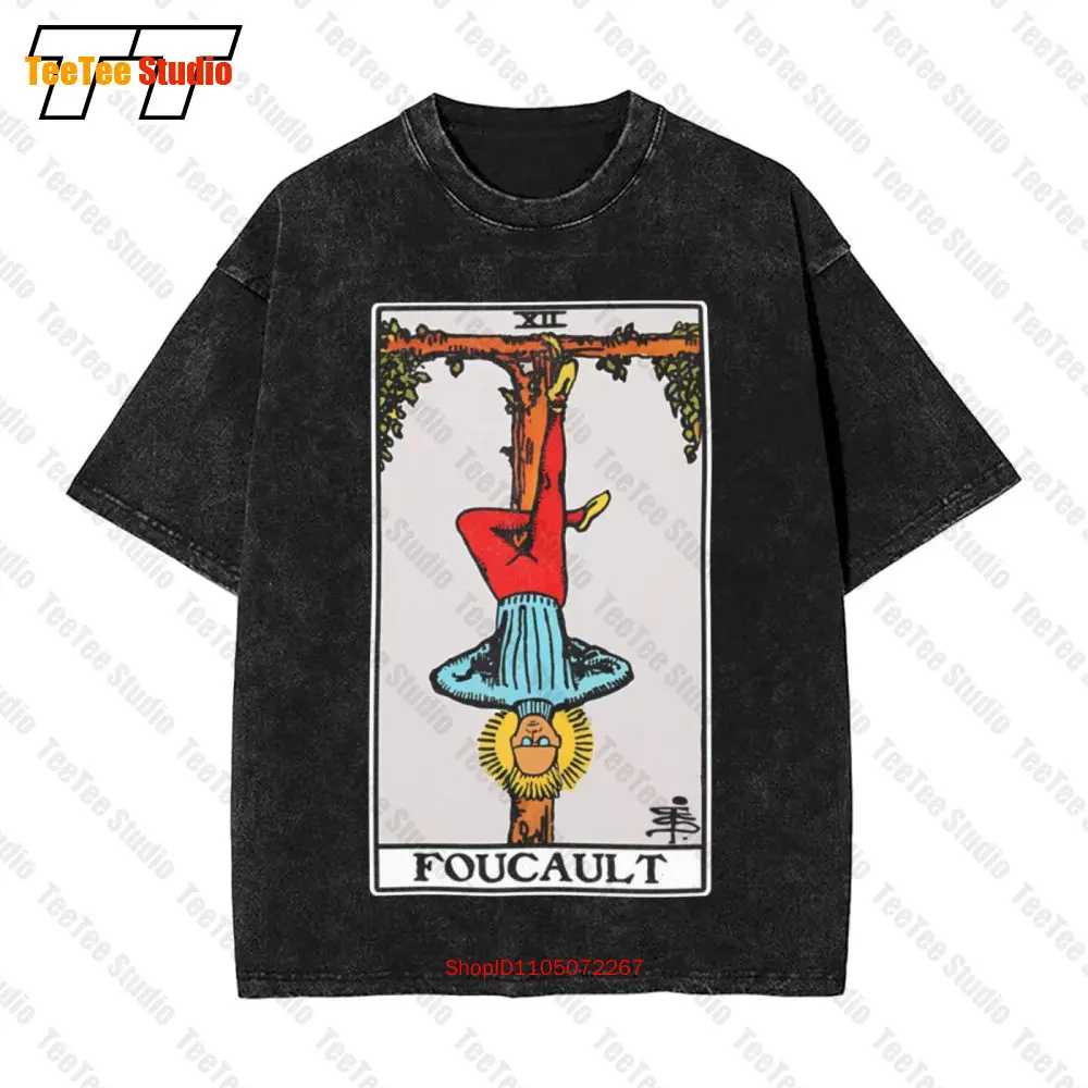 

Винтажная футболка большого размера Foucault Hanged Man Tarot Philosophy 0H2H