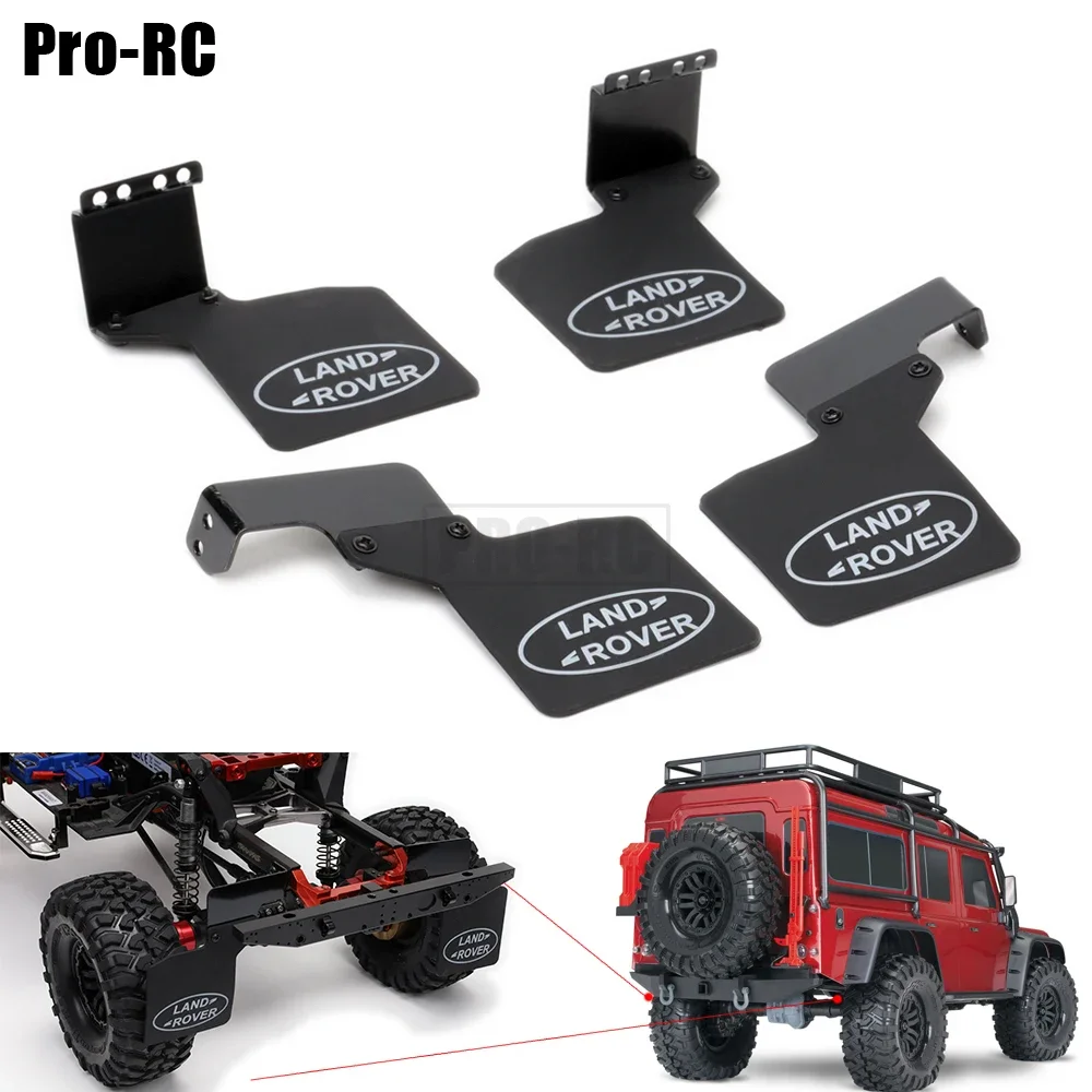 1Set Rubber Quarters Front & Rear Fender Mud Flaps & Aluminum Bracket Set for RC Crawler Car 1/10 Traxxas TRX4 Tamiya D110