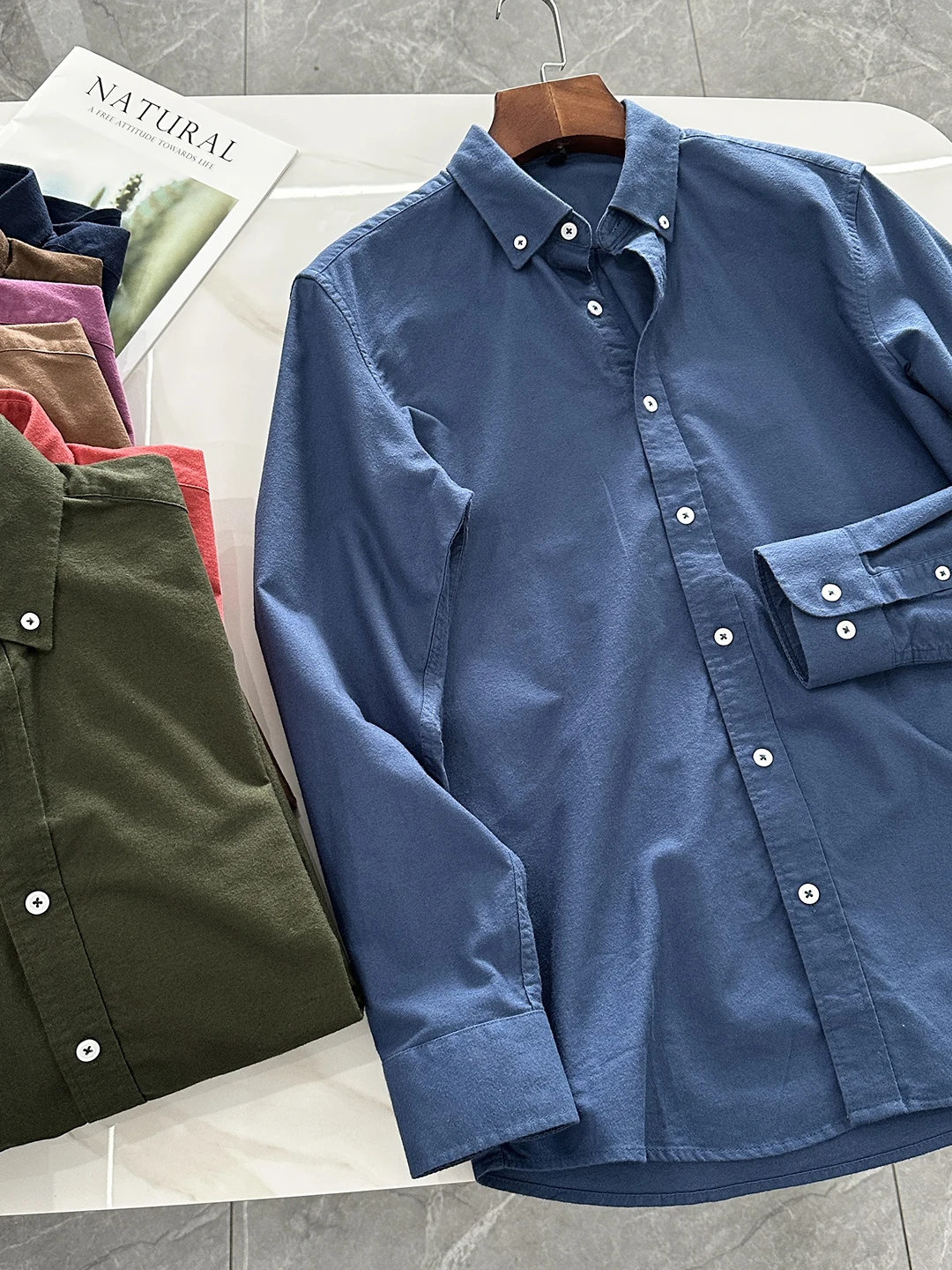 

Thermal Long Sve irt Men's Busin Casual Commute Basic Sle Pure Color Cotton Flannel irt for Autumn Winter