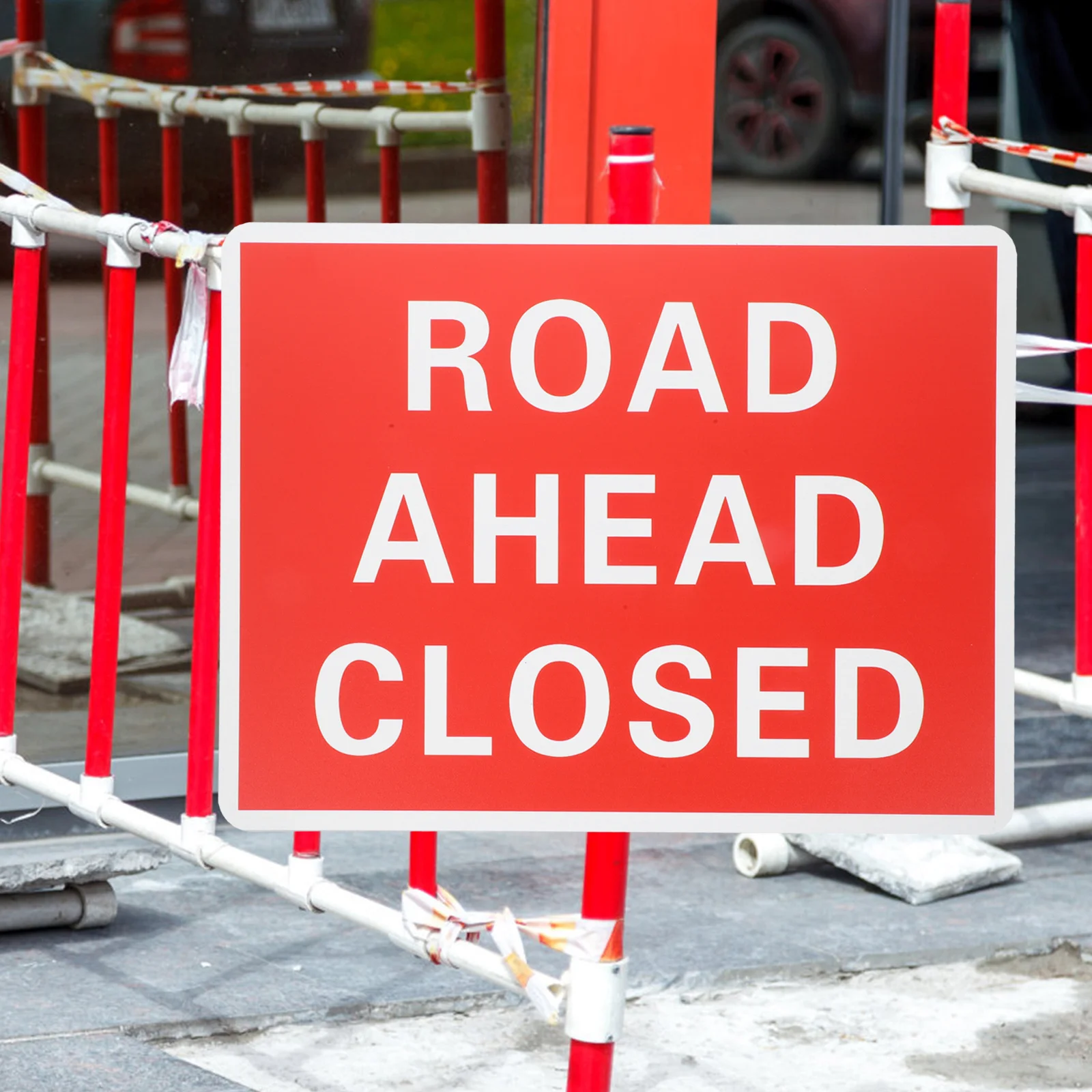 

Road Closed Sign Pvc Heavy Duty Waterproof For Driveway Traffic Control Safety Warning Symbol Board Sign