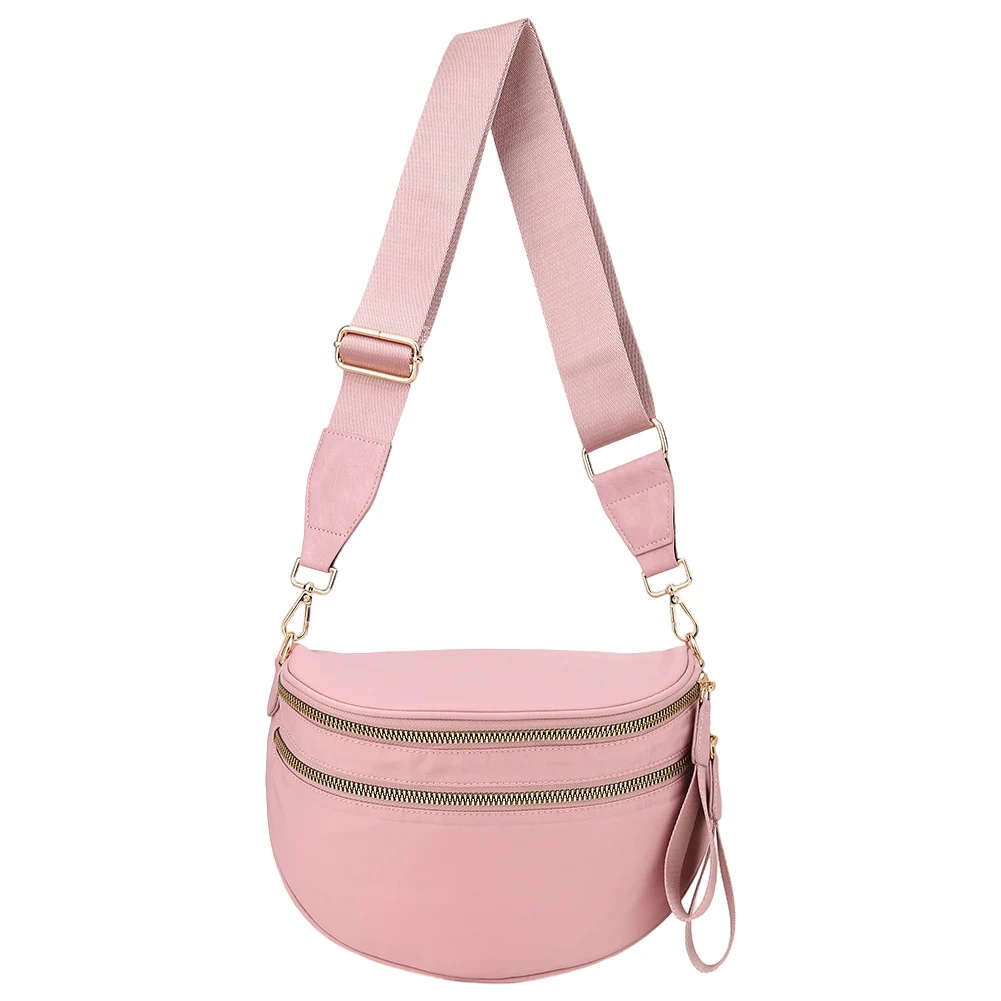 

Nylon Trendy Bum Bag with Adjustable and Removable Strap Spacious Fanny Packs Sling Shoulder Bag Wallets Purses for Women