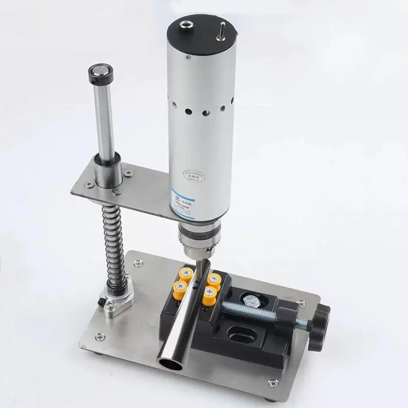 Mini Bench Electric Thread Tapper Kit Portable Variable Speed 5 Taps & Vice Clamp For Metal Plastic Material Tapping Job