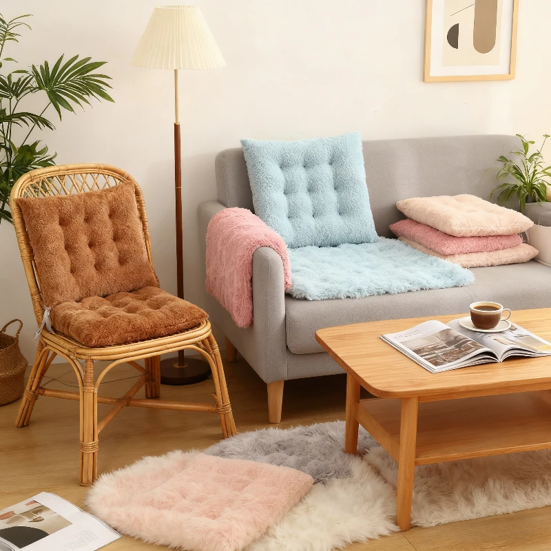 Plush Cushion for Home Dining Chairs Thickened Insulated Seat Pad Resists Shedding Fading Ideal for Student Dorms Offices