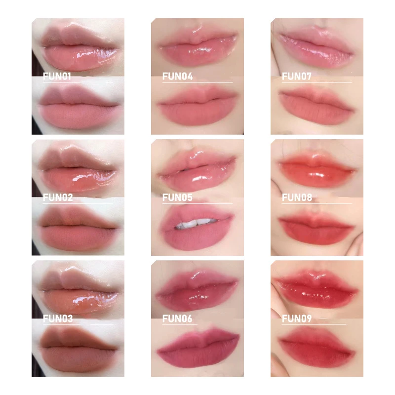 LEEMEMBER Double Head Lip Mud -Lip Gloss Lipstick Two Effect Have Fun Water Mirror Surface Glossy Matte Non-Stick Liquid Lip Mud