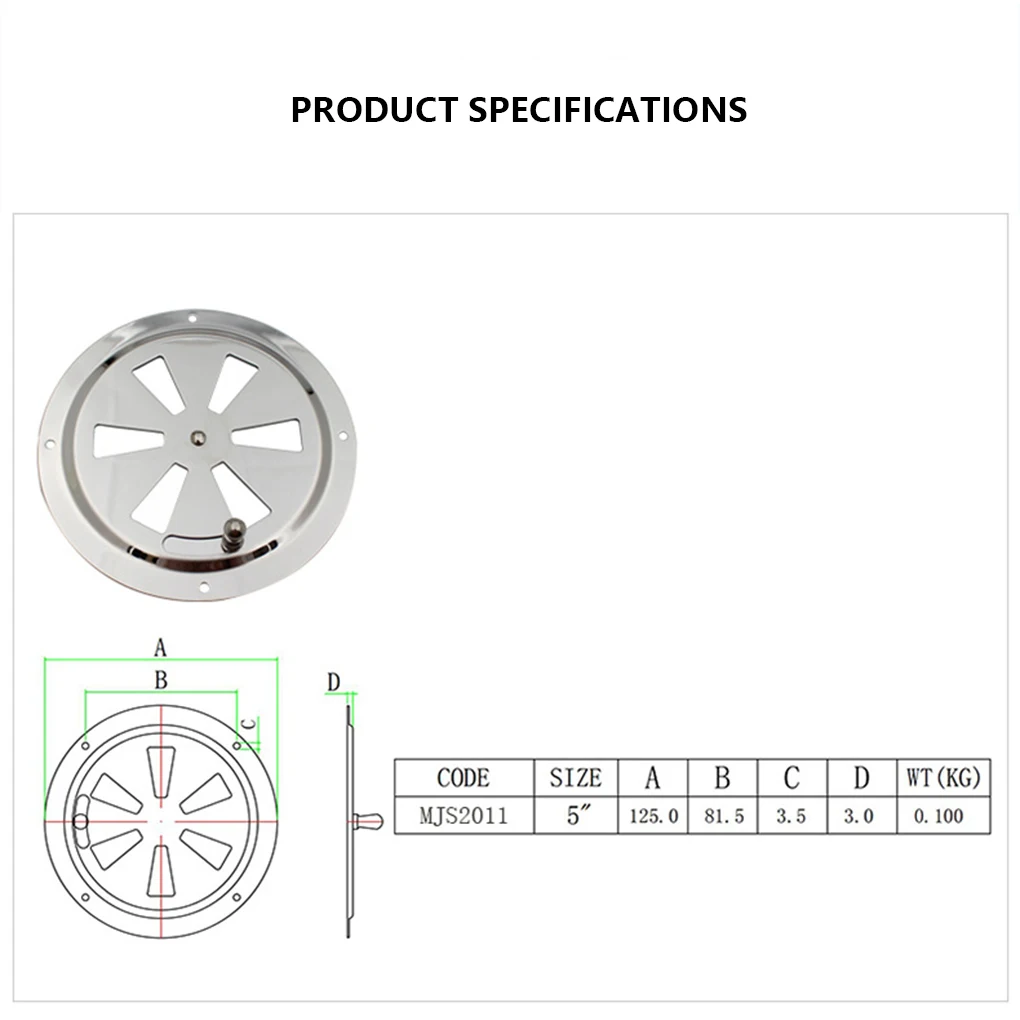 Vent Hose Ventilator Cover Round Grille Stainless Steel Replaced Part